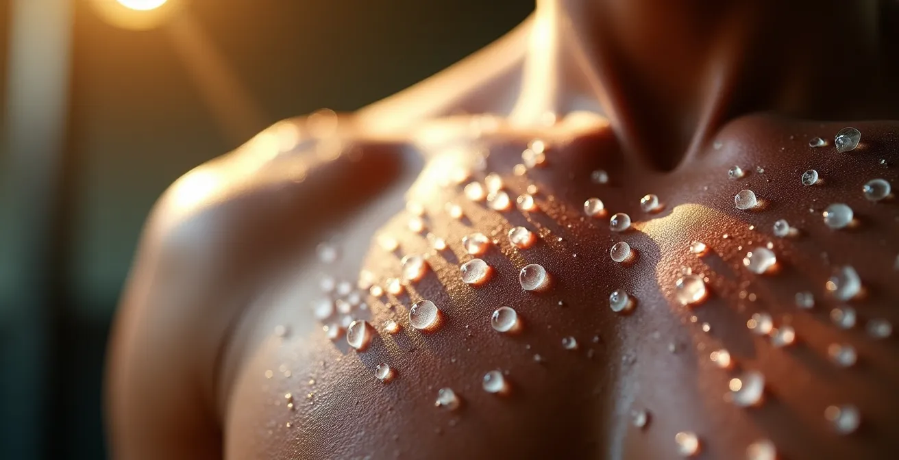 Représentation visuelle du cycle de surcompensation musculaire avec courbes de progression